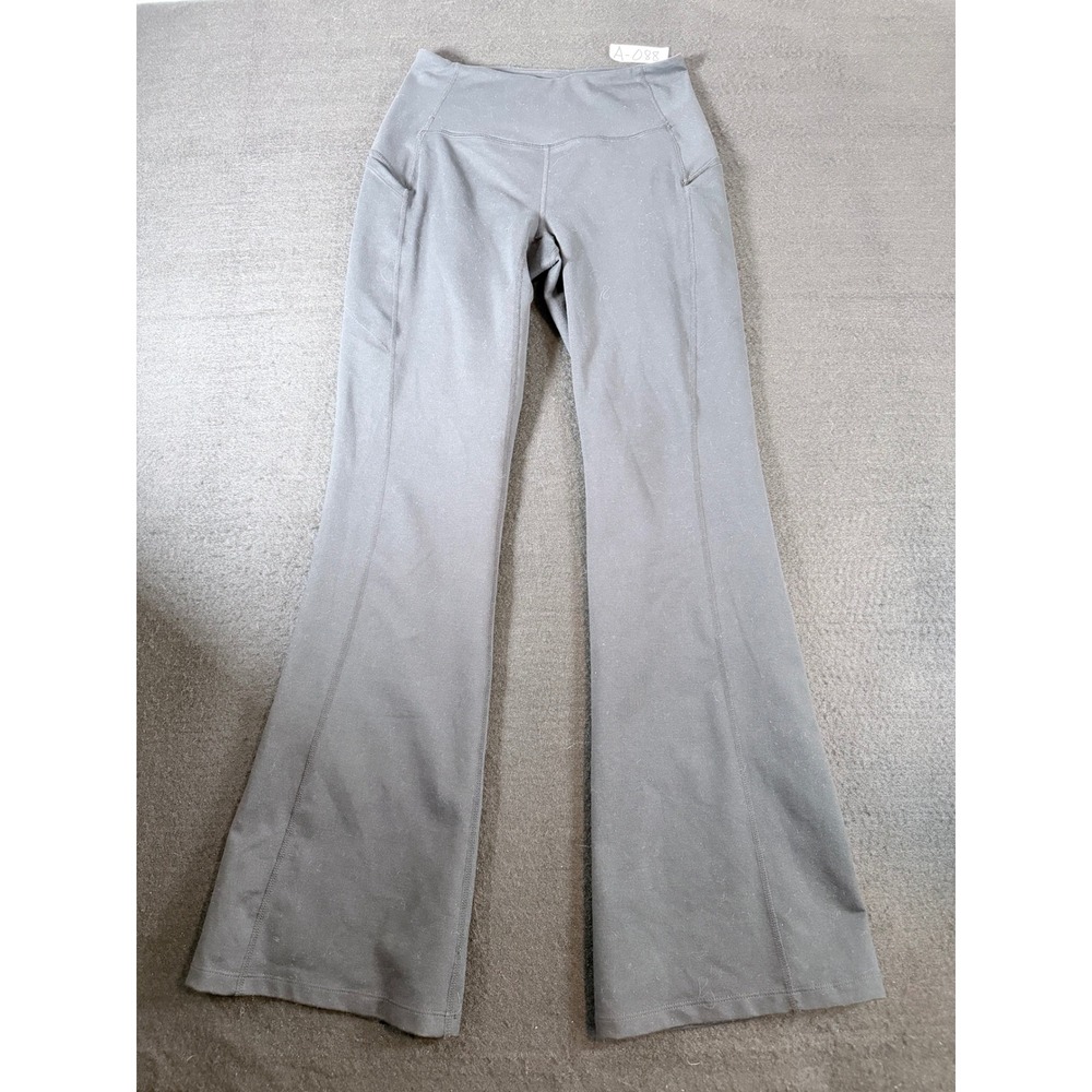 Zella Womens High Rise Flare Leggings Black Yoga Pants with Pockets Size S